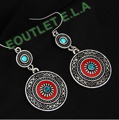 50mm VINTAGE STYLE SILVER EARRINGS